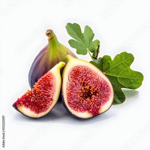 fresh figs isolated on white background