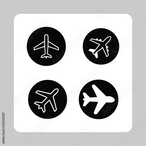 Airplane Outline Icon  Vector Symbol for Flying and Transportair plane
