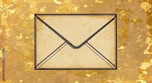 Vintage Style Hand-Drawn Envelope Illustration