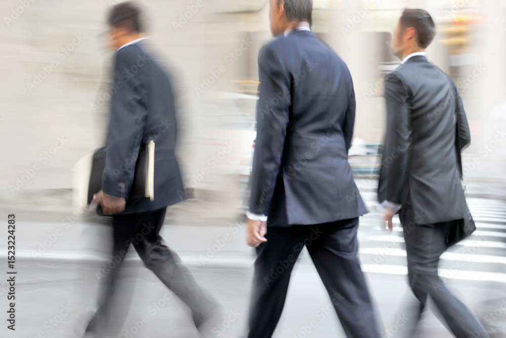 group of business people in the street group of business people in the street