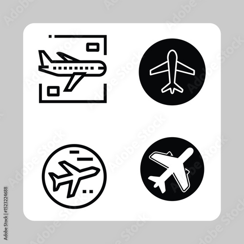 Airplane Outline Icon  Vector Symbol for Flying and Transportair plane
