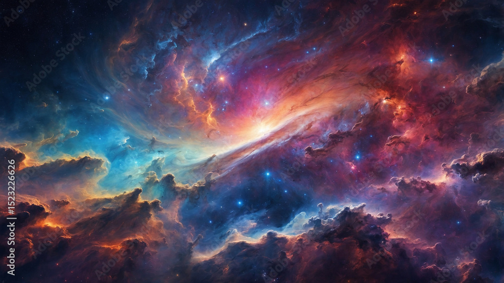 Fototapeta premium Colorful Black Hole Explosion in Deep Space