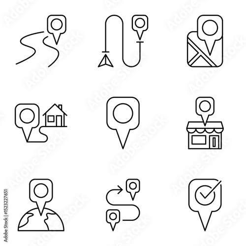 Line style geolocation and destination symbols