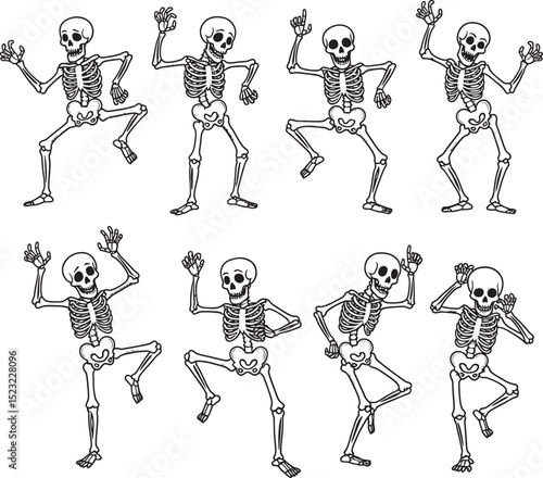 Skeleton Clip art vector collection white color background