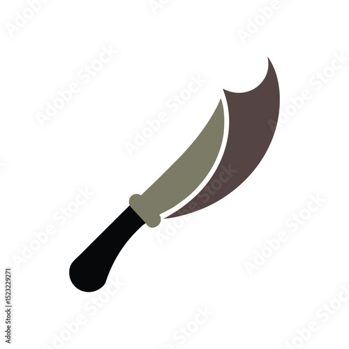 ulu inuit knife vector art on white background