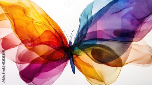 Butterfly Shape Made of Colorful Sheer Fabrics