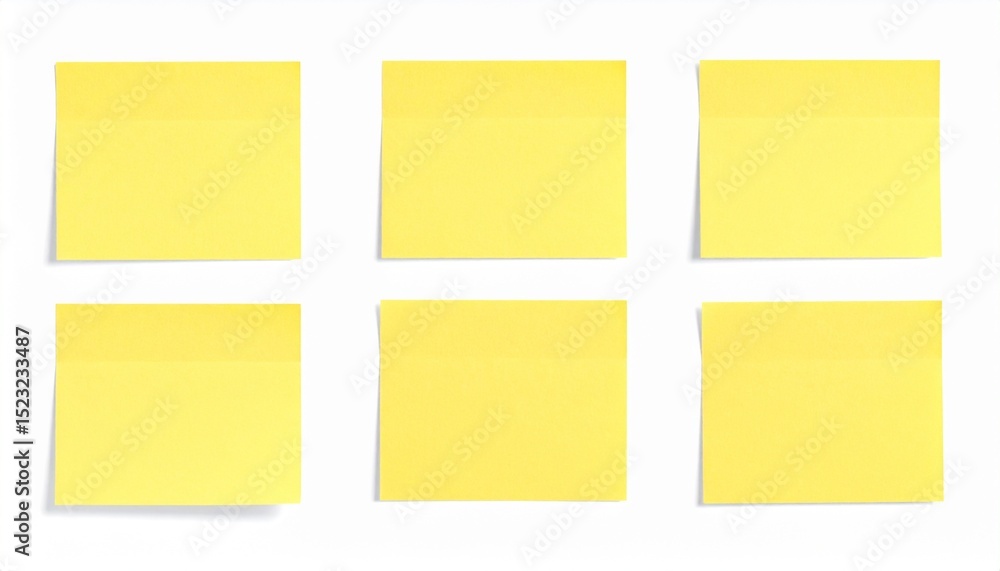 Yellow Blank Sticky Notes Isolated on White Background with Clipping Path Yellow Blank Sticky Notes Isolated on White Background with Clipping Path