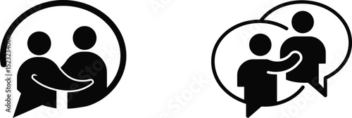 Vector communication and support group vector icon for social interaction and community building concept