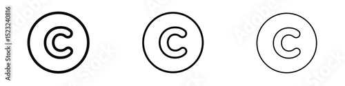 Copyright icon editable. Design template vector