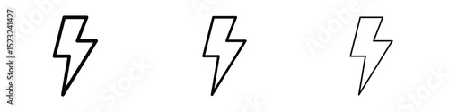 Thunder bolt icon editable. Design template vector