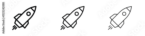 Rocket launch icon editable. Design template vector