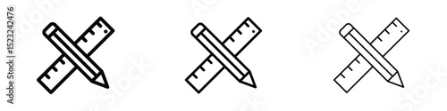 Pencil and ruler icon editable. Design template vector