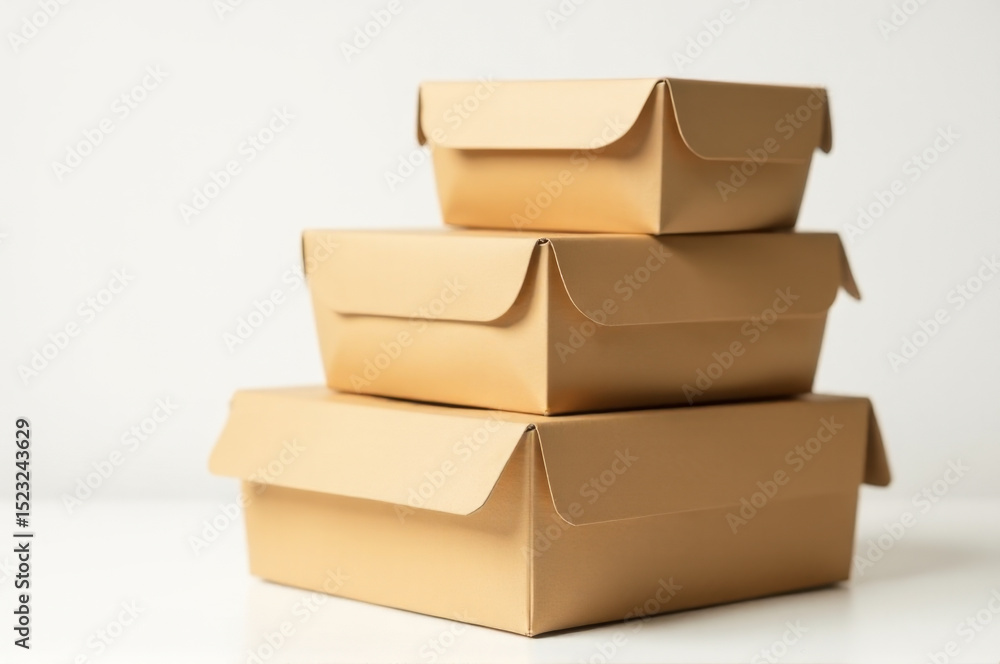 Obraz premium A stack of three boxes placed one on top of the other, possibly for storage or shipping