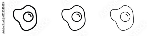 Egg fried icon editable. Design template vector