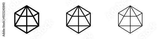 Dice d20 icon editable. Design template vector