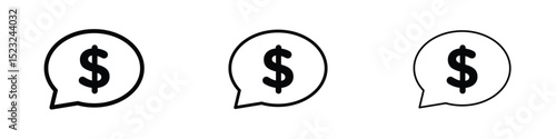 Comment dollar icon editable. Design template vector