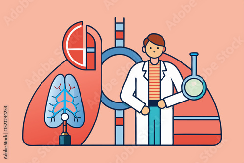 Respiratory system lecture, doctor presentation, lung anatomy, medical experiment, health education, medical tool, anatomy lesson, disease research, health care, medical training.