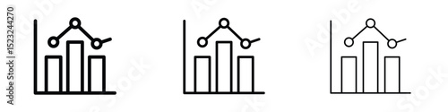 Chart histogram icon editable. Design template vector