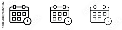 Calendar clock icon editable. Design template vector