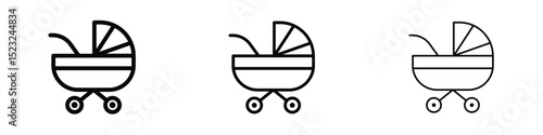 Baby carriage icon editable. Design template vector