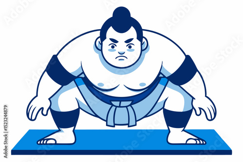 Sumo wrestler in pose, traditional Japanese sport, sumo culture, wrestling athlete, martial art, strength competition, sport heritage, cultural athlete, sumo attire, sport ritual concept.