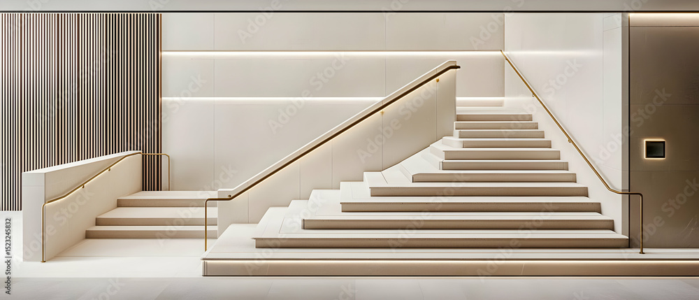 Naklejka premium Modern Beige Staircase Interior Design