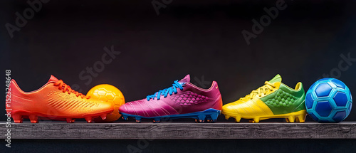 Colorful Soccer Cleats Display