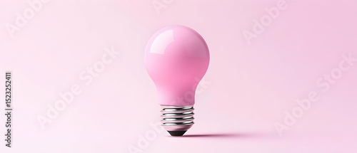 Pink Lightbulb On Pastel Pink Background