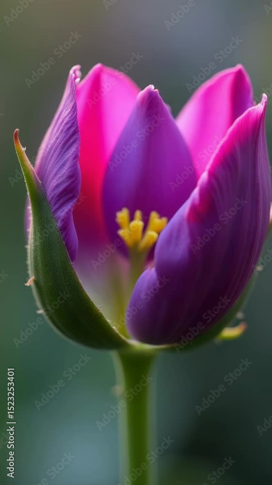 A close-up shot of a purple flower bud with intricate details A close-up shot of a purple flower bud with intricate details