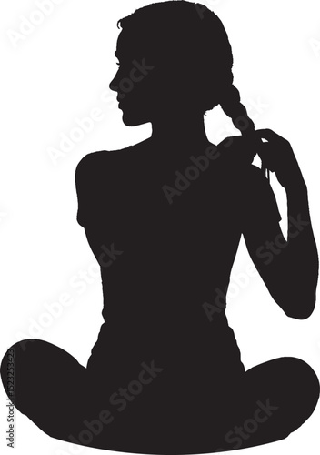 vector illustration of a girl prepare her hair