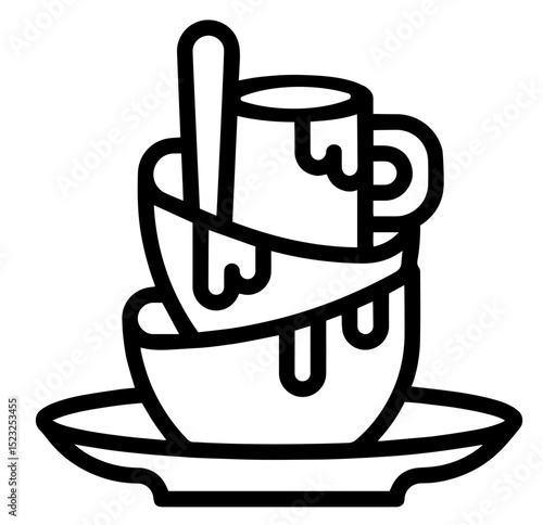 Stack of Dirty Unwashed Dishes with Spoon and Food Stains on Plate – Household Chores, Kitchen Mess, Domestic Cleaning, Daily Routine, Hygiene Awareness, Dishwasher Symbolism

