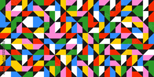 Geometric background with triangular and multicolored patterns