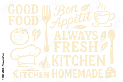 Kitchen chalkboard art, including blackboard lettering and signs, can be customized with cafe templates and restaurant typography for a unique design