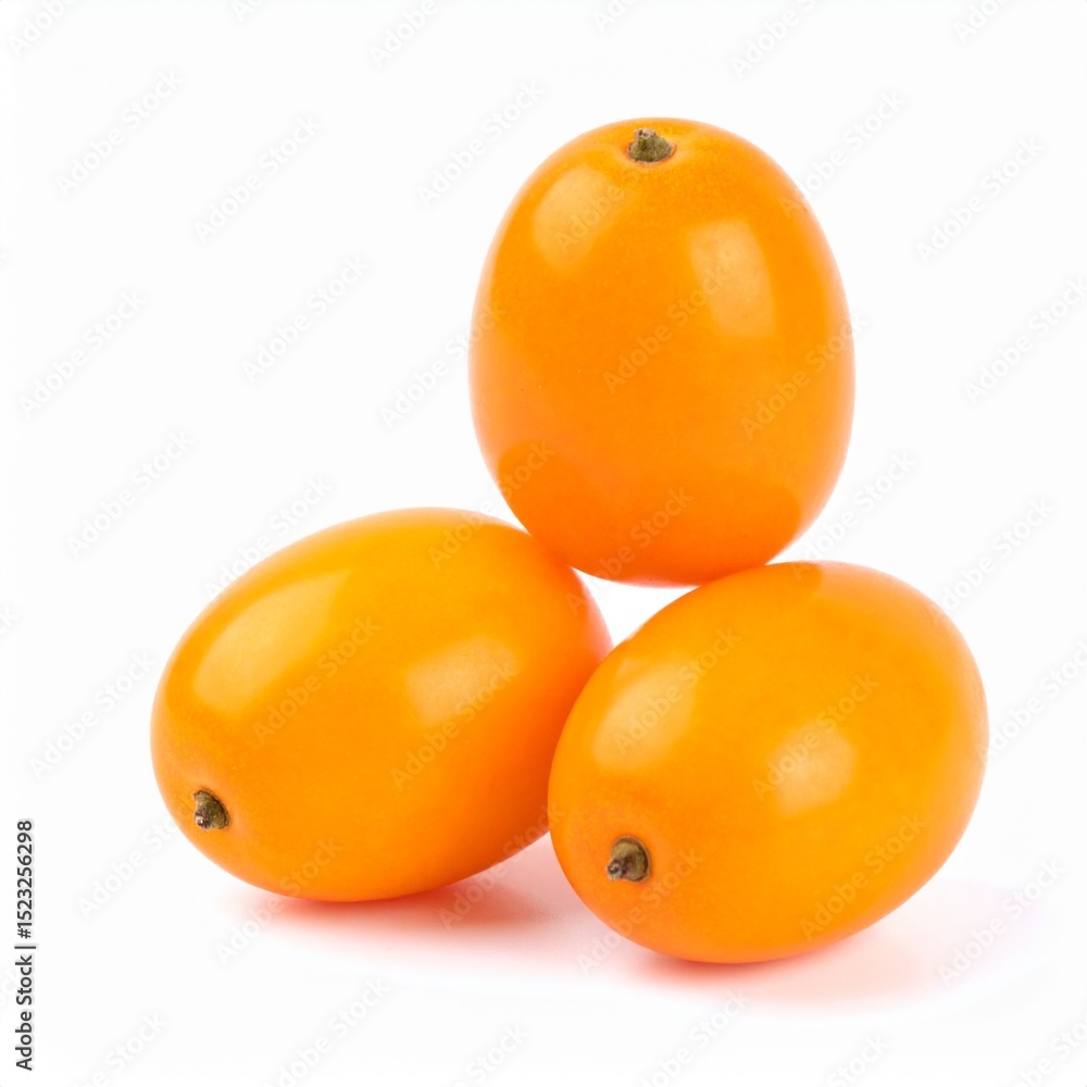 Naranjillas on Isolated White Background – Orange-Skinned Fruit with Tomato-Like Flesh and Glossy Surface