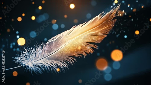 Wallpaper Mural Soft White Feather Isolated on Blue Background Abstract Macro Image Torontodigital.ca