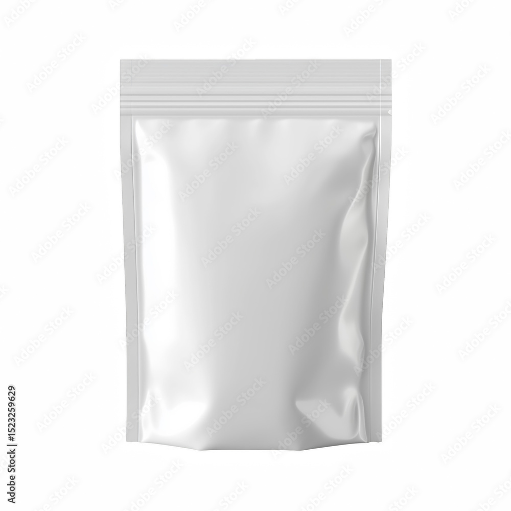 Blank white stand-up pouch packaging, isolated on transparent background. Blank white stand-up pouch packaging, isolated on transparent background.