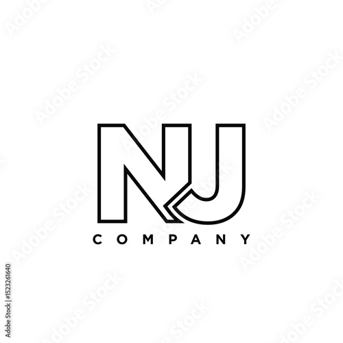 Free Download Letter N and J, NJ logo design template. Minimal monogram initial based logotype. - GFXLoad