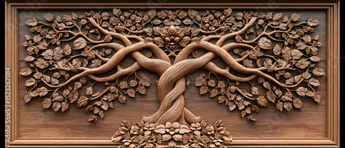 Intricate Carved Tree of Life Design