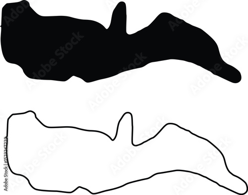 Map of Gallant Lake (Alabama) Silhouette Flat and Outline Design