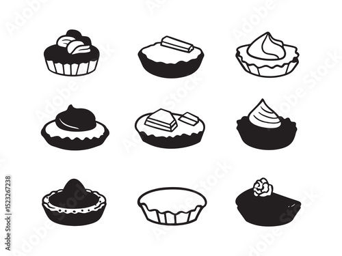 Chocolate Tart Outline Illustration