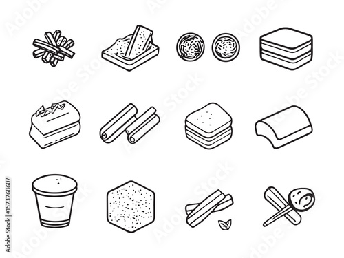 Cinnamon Streusel Simple Vector Dessert Art