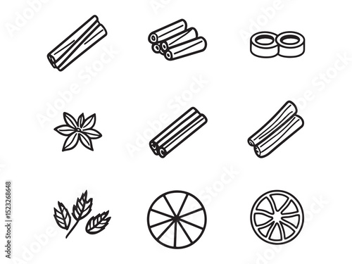 Cinnamon Streusel Minimalist Line Drawing