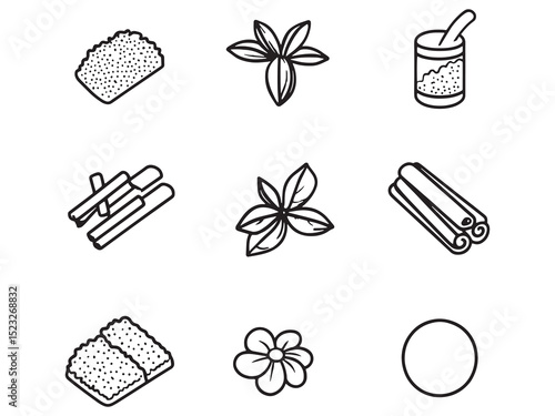Cinnamon Streusel Ultra Minimalist 2D Line Art