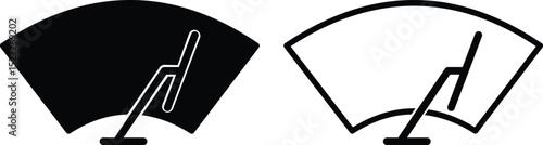 Car windscreen wiper vector icon set .
