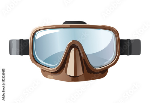 Classic Brown Diving Mask Accessory