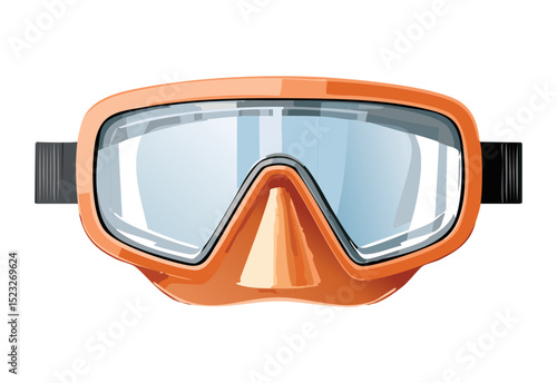 Durable Orange Diving Mask Equipment