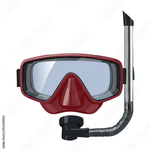 Red Brown Diving Mask Black Snorkel