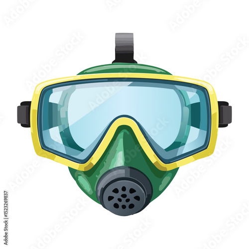 Yellow Green Diving Mask Snorkel Ready