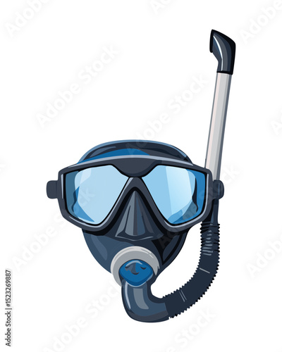 Blue Diving Mask Black Snorkel Angled