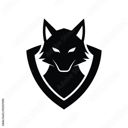 Coyote head mascot logo with cunning and alert animal character vector illustration.